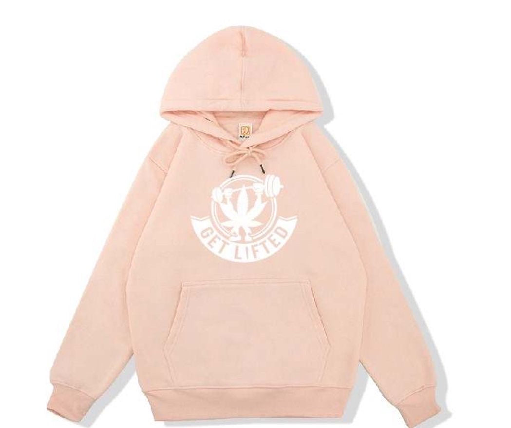 Pink Hoodie White Logo